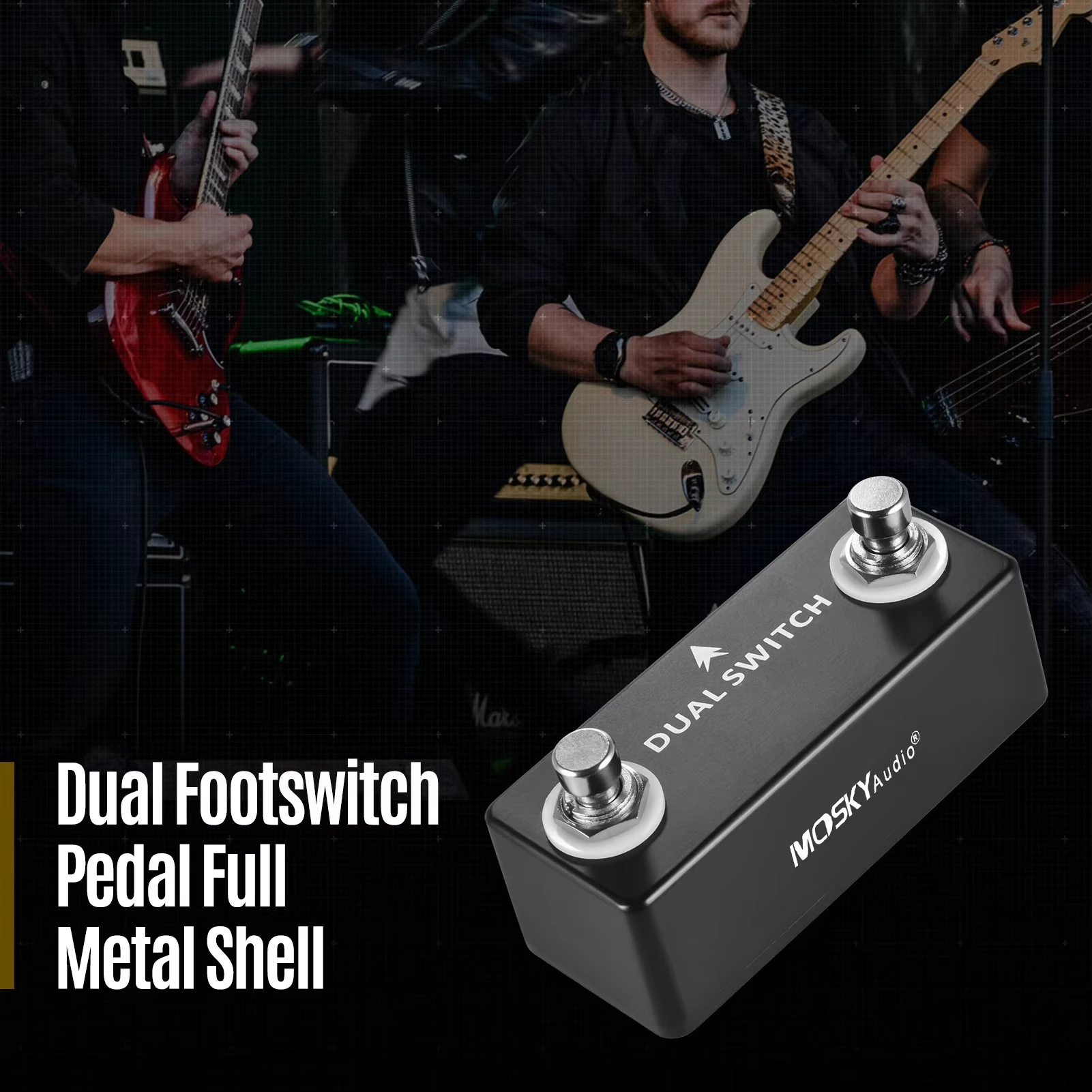 MOSKY DUAL SWITCH Guitar Effect Pedal Dual Footswitch Foot Switch PURE BUFFER Guitar Pedals Full Metal Shell Guitar Accessories