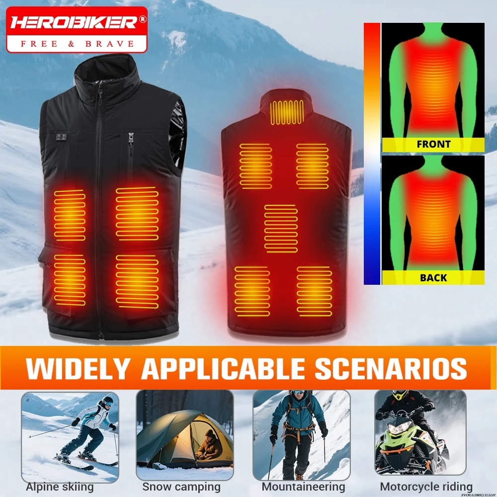 

11 Areas Self Heating Vest two Switch Control Men Heating Jacket USB Electric Heated Clothing Women Thermal Vest Warm Winter