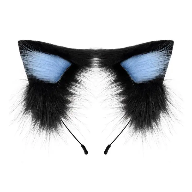 

39BD обруч для волос для горничной с кошачьими ушками, гибкая повязка на голову с ушками, костюм, обруч для волос для девочек,