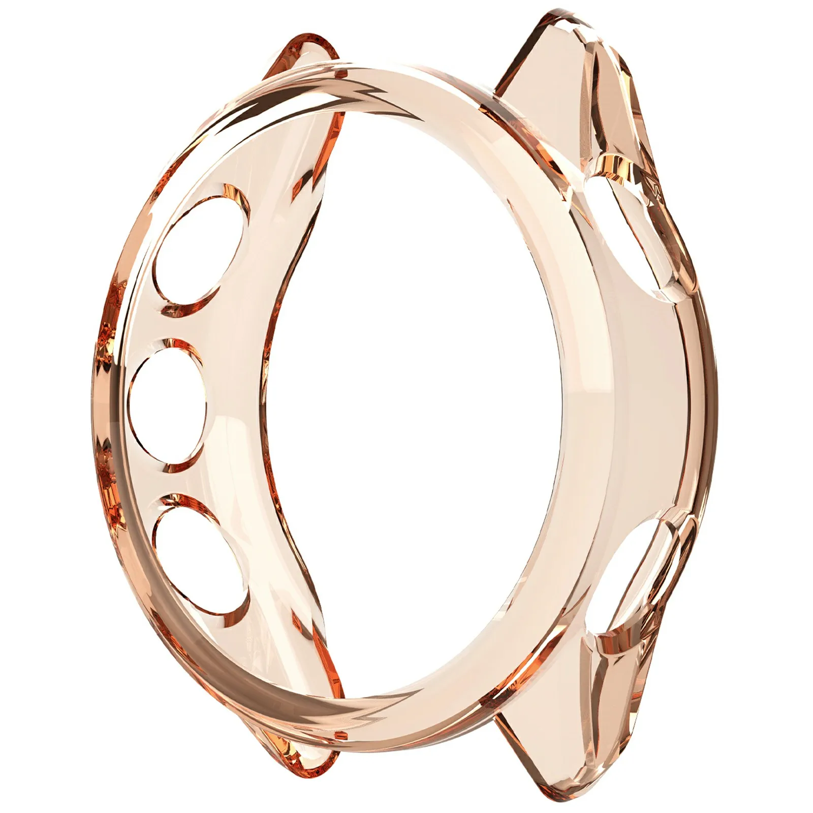 For Garmin Forerunner 570 42mm Protective Watch Case TPU Hollow Cover - Transparent Orange