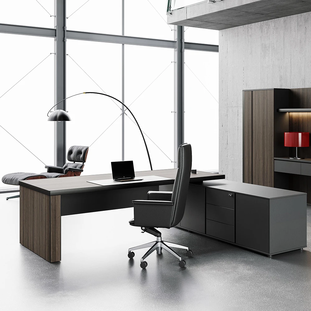 

Современный роскошный офисный стол-трансформер L-образной формы, модульный, с возможностью расширения, из дерева, с настраиваемым размером.