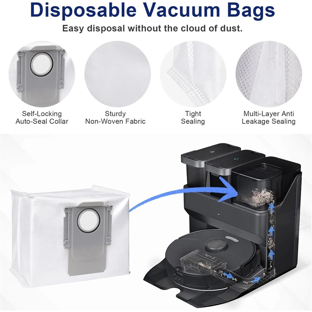 Untuk Roborock S7 MaxV Ultra/ S7 Max Ultra Robot penyedot debu bagian sisi utama sikat Hepa Filter kain pel Bags-A19G debu