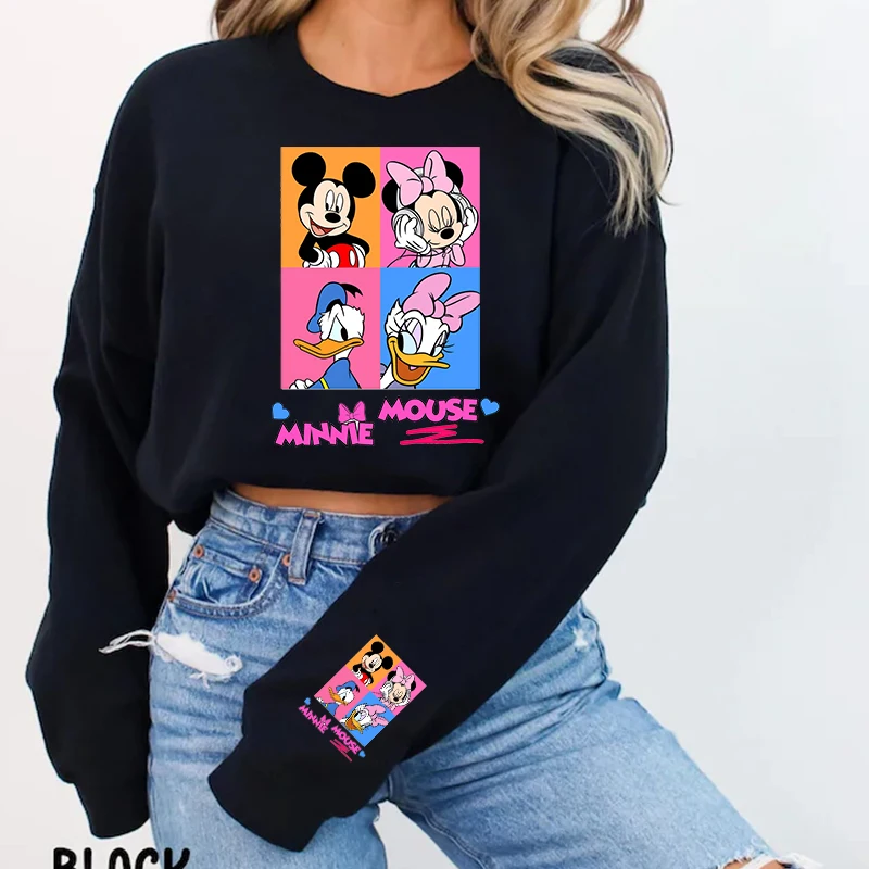 

Long Sleeves Y2k Women's Clothes Minnie Round Neck Hoodie Disney Mickey Mouse Ladies Clothes Top ﻿Trends 2025 Clothing