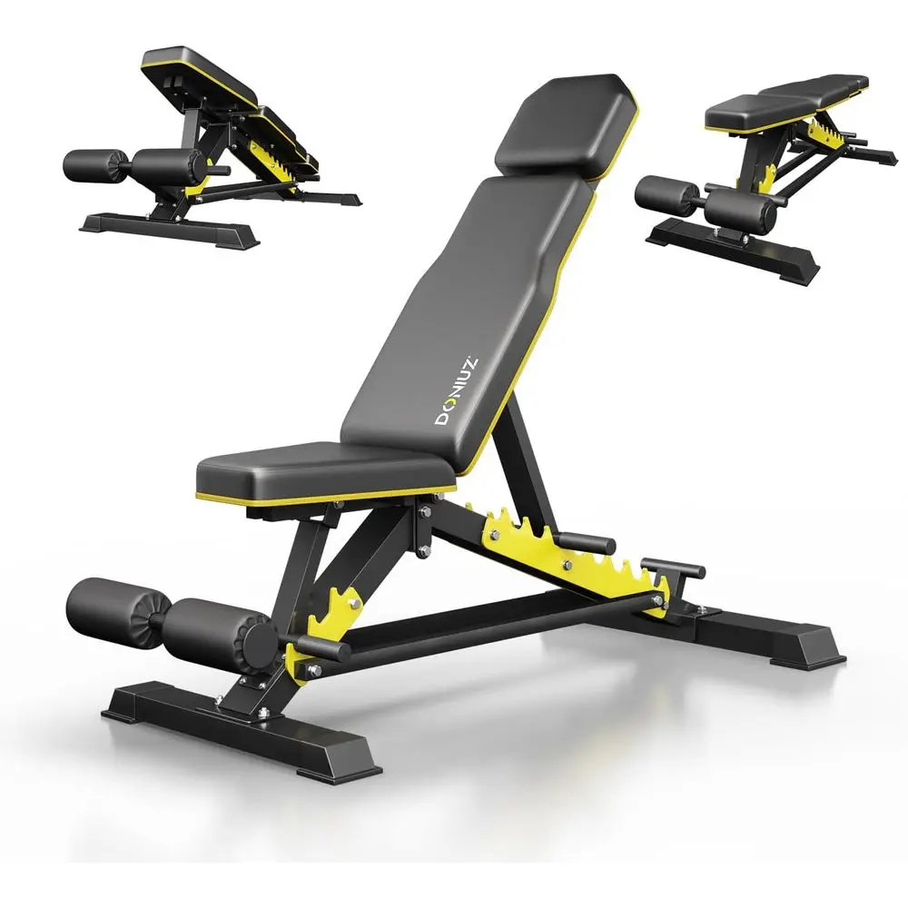 

Регулируемая скамья для тяжелых тренировок в домашнем спортзале, многофункциональное кресло с подставкой для отдыха, максимальная нагрузка 1200 фунтов.