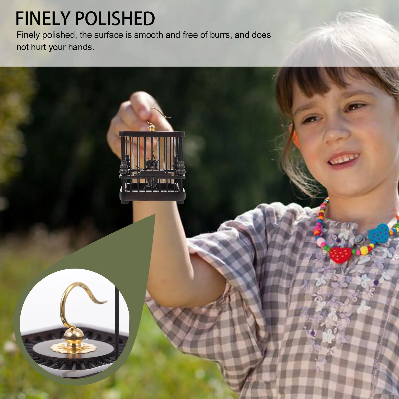 

1Pcs Mini Grasshopper Cage Cricket Storage Holder Portable Insect Container for Kids Natural Ebony Cage Small Animal Observation