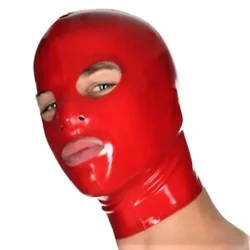 Latex Hood Back Zipper Rubber Mask Club Wear Cosplay Costume