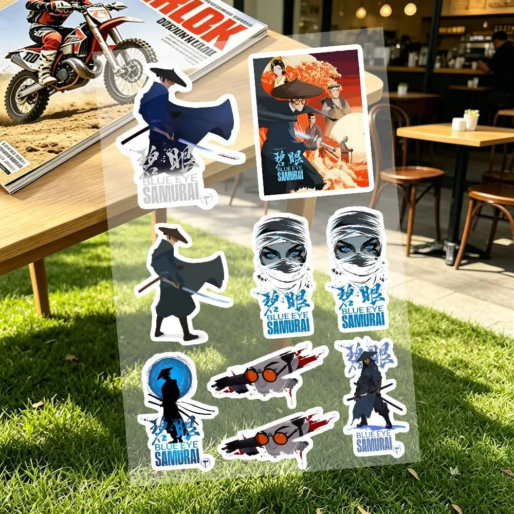 Blue Eye S-samurai Anime Motorcycle Sticker Set Reflective Decals For Helmet Fuel Tank Fairing Body Custom Bike Graphics Kit