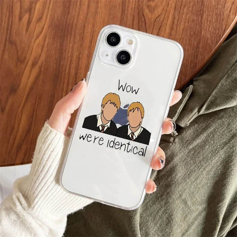 Fashion TV Draco Malfoy Clear Phone Case for IPhone 16 15 14 13 12 11 Pro X XS MAX SE20 7 8 Plus Weasley Twins Soft Cover Fundas