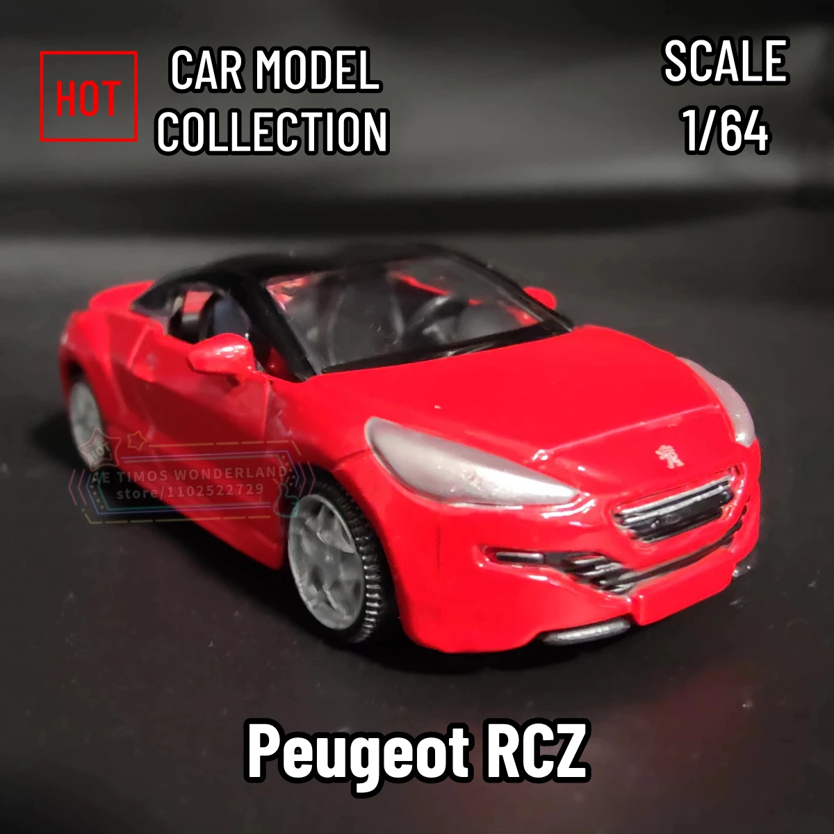 1/64 Peugeot RCZ Replica Mini Car Model Scale Miniature Art Diecast Vehicle Figure Collection Hobby Lifestyle Kid Gift Toy