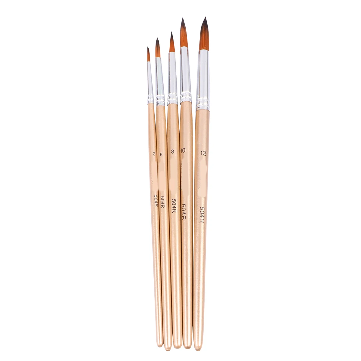 

5pcs Multi-Function Nylon Paintbrush Set Rose Gold Head Professional Watercolor Oil Acrylic Painting Tool Durable Wooden Handle