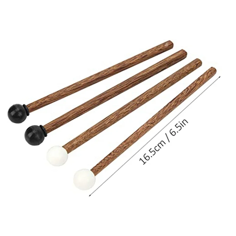 4 Steel Tongue Drumsticks, Rubber Drumsticks for Children, for Children's Drummers and Practitioners