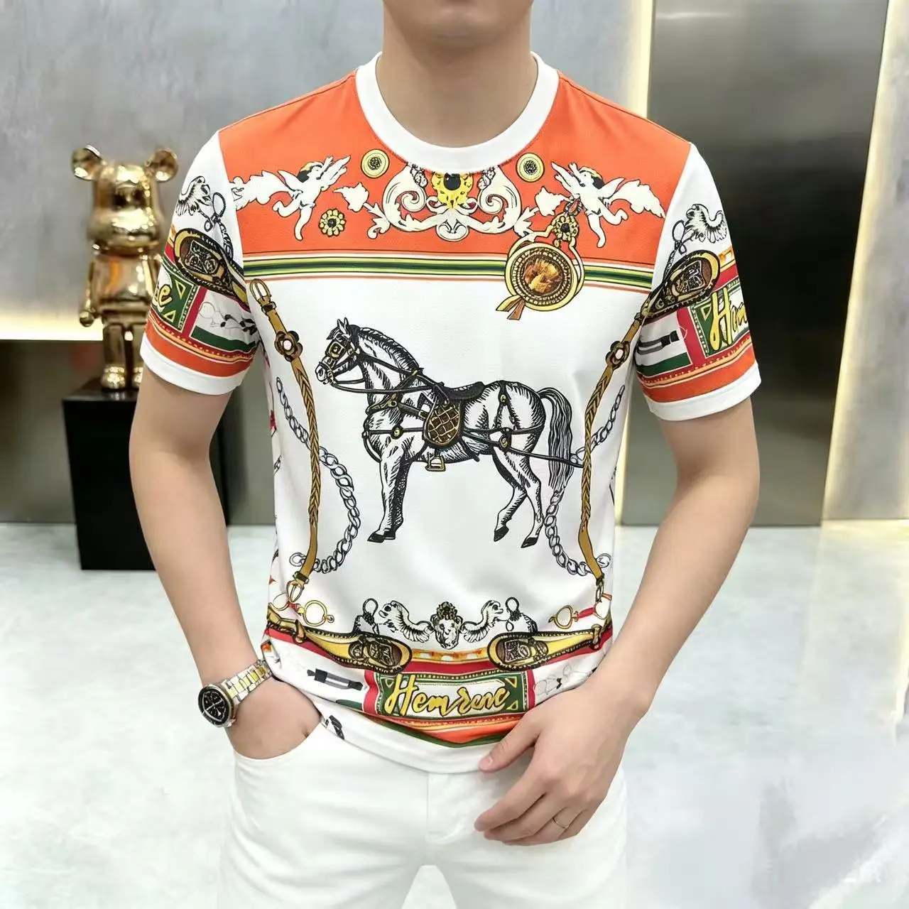 European Style 3D Print T Shirt For Men Short Sleeve Cool Feeling Summer New Quality Soft Comfortable Trendy Camisetas De Hombre