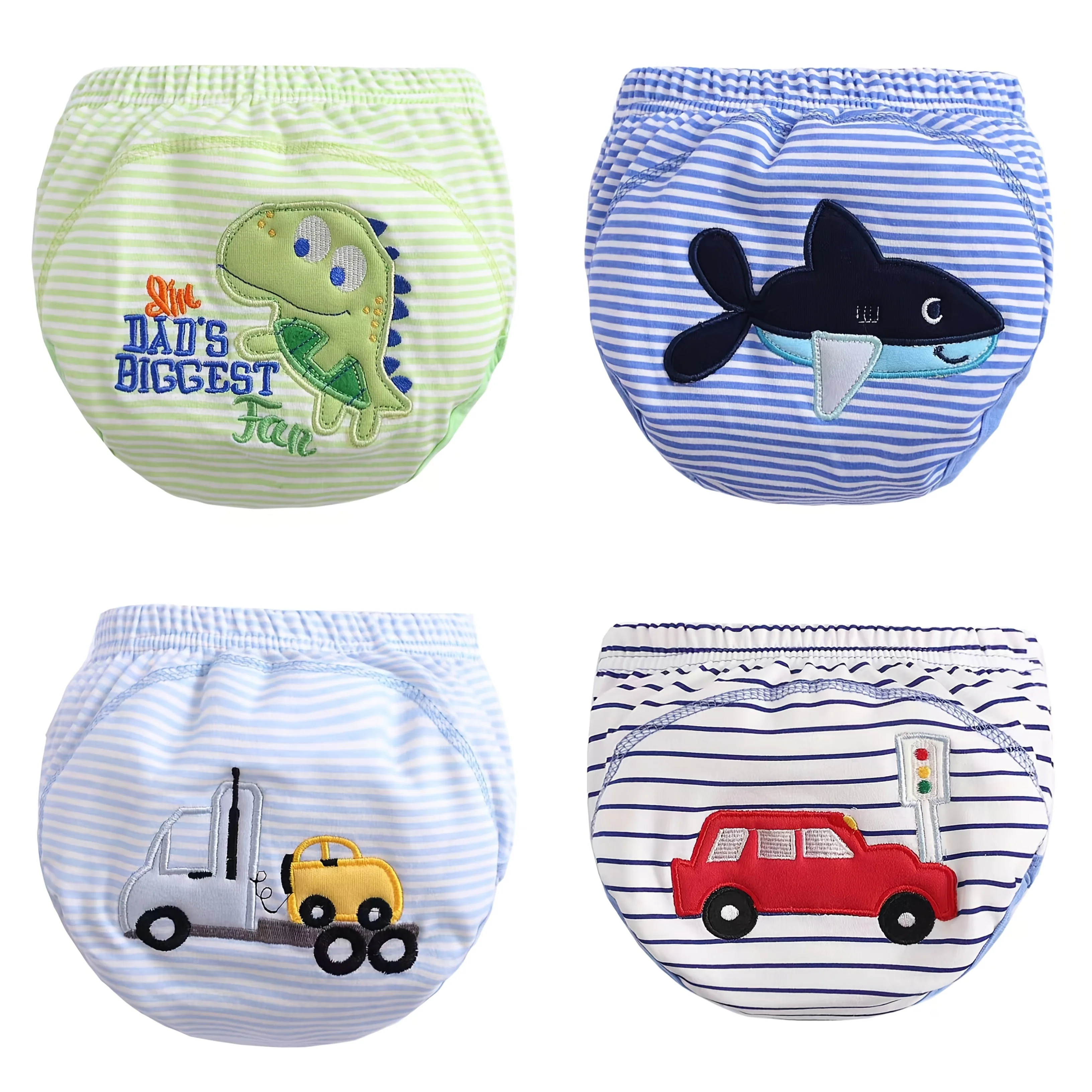 

Тренировочные штаны для детей, многоразовые моющиеся подгузники, трусы с забавными животными и предметами для изменения автомобиля, игривый дизайн с животными