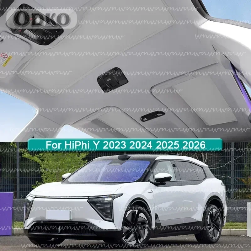 Auto-Dachsonnenschutz passend für HiPhi Y 2023 2024 2025 2026 – Elektrostatische Adsorption, Sonnenschutz für Schiebedach und Dachfenster, Verdunkelungsaufkleber