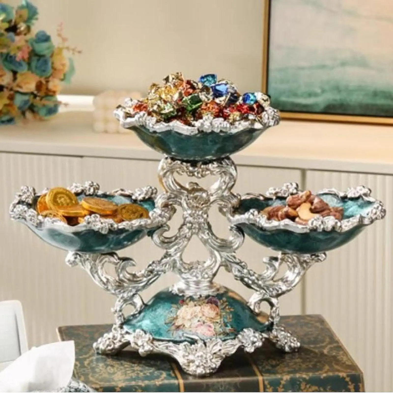 

Tiered Fruit Plate Home Decoration Luxury Fruit Bowl for Table Kitchen Home