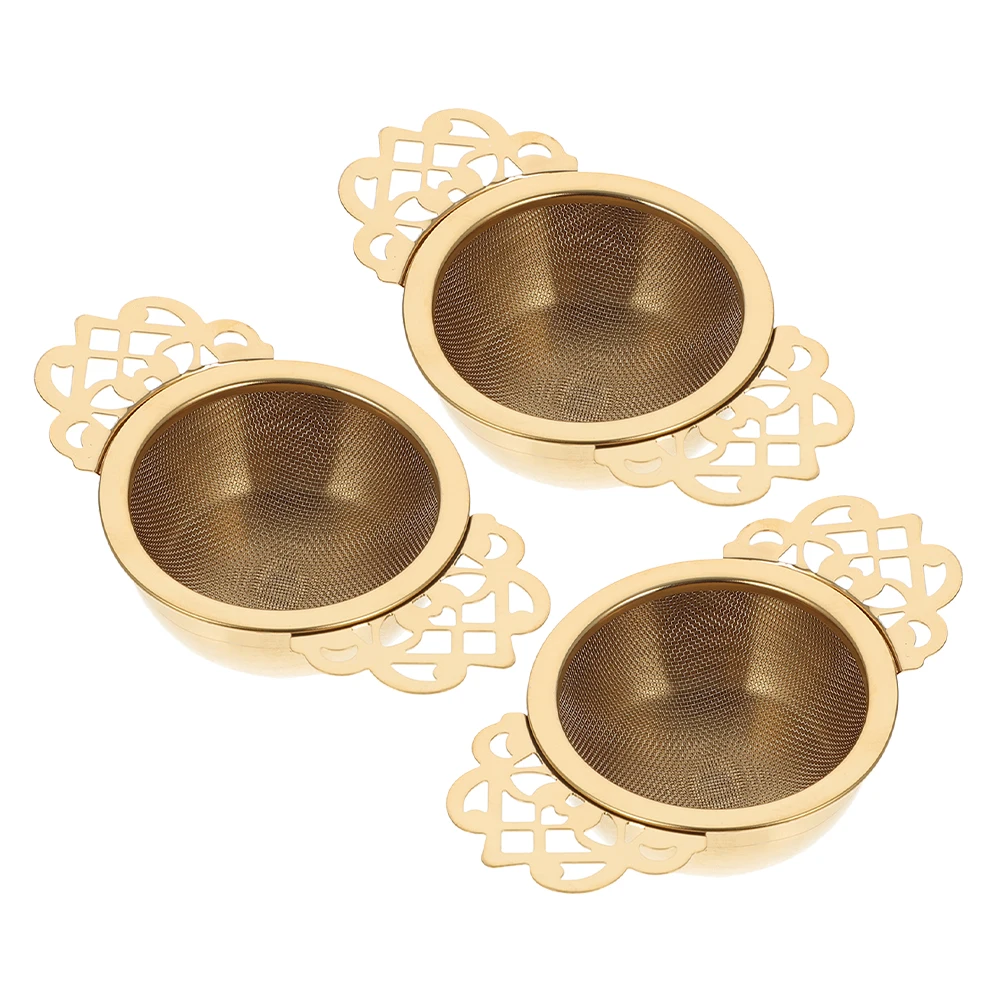 

3 Pcs Tea Strainer Loose Infusers Metal Filter Teapot Double Handles Strainers Stainless Steel Juice Coffee Fine Mesh