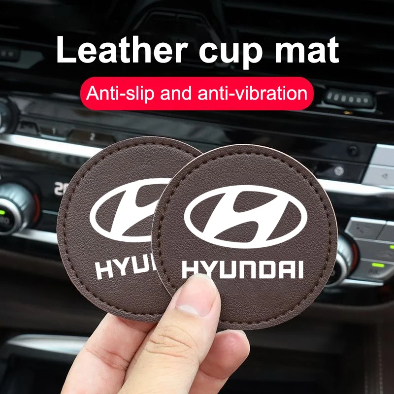 2Pcs Car Coaster Water Cup Bottle Holder Anti-slip Pad Mat For Hyundai I10 I20 I30 I40 IX20 IX35 Tucson Solaris Accent Elantra