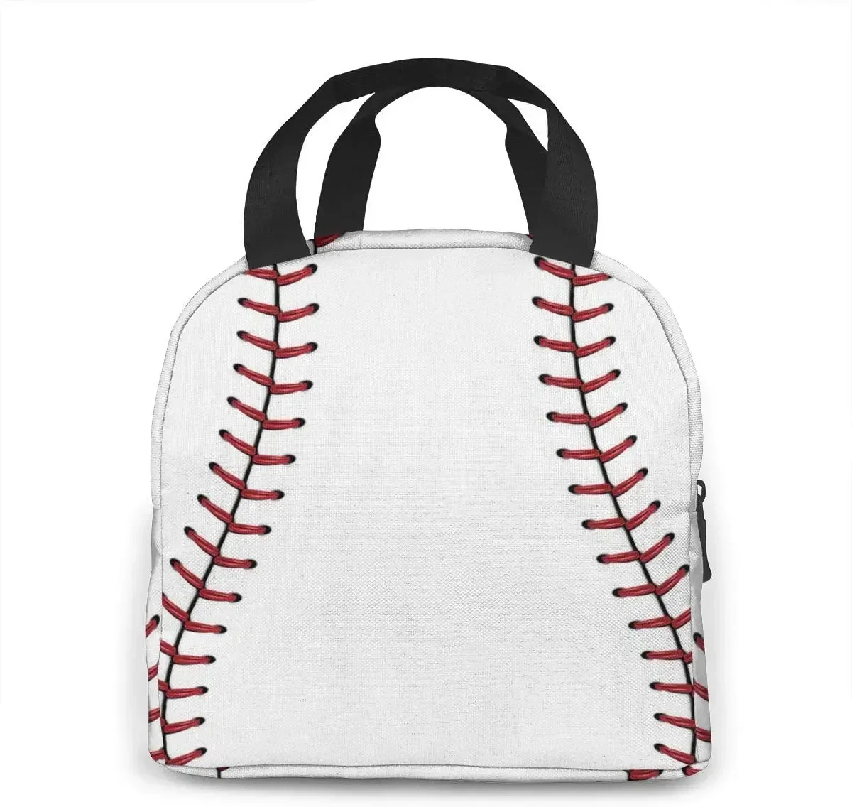 Baseball Lace Sport Insulated Lunch Bag Portable Thermal Cooler Box Reusable Picnic Tote Bento Bag For Men Women Kids Work