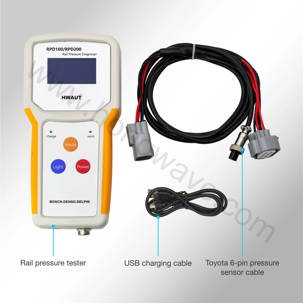 RPD200 Diagnoser Tester for Common Rail Bosch Delphi Denso Test Toyota 6-pin Pressure Sensor Dual Rail Pressure Auto Repair Tool