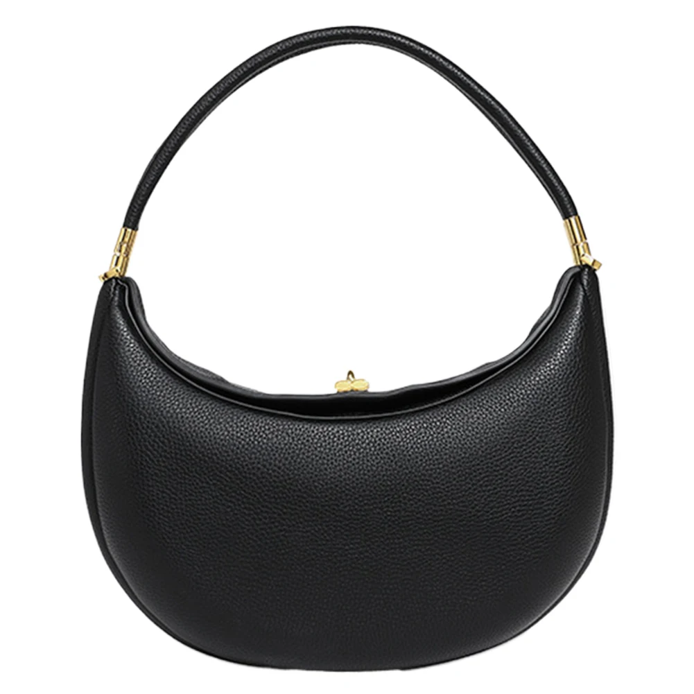 

Crescent Bag PU Leather Designer Underarm Bag with Hasp Closure Stylish Casual Clutch Purse Soft Half Moon Bag for Women