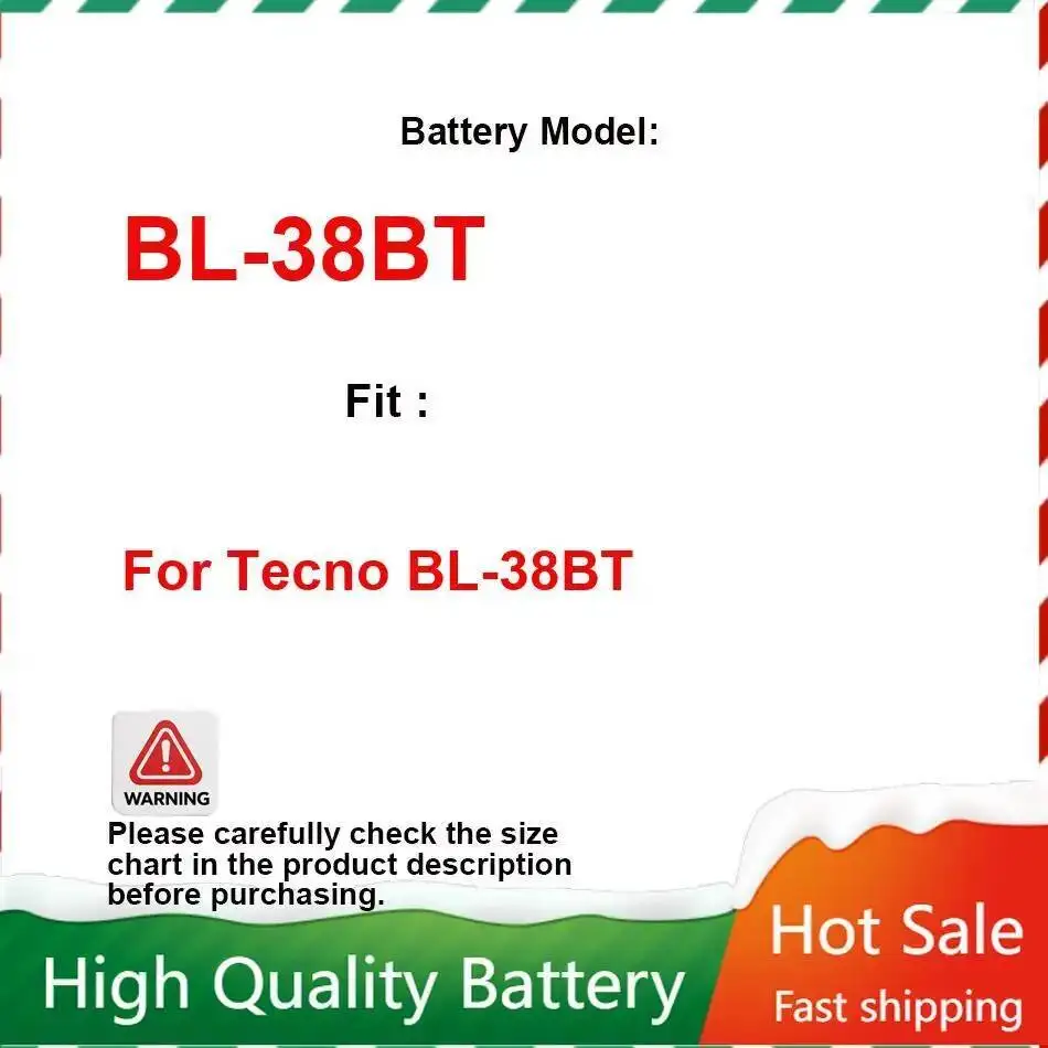 

Аккумулятор мобильного телефона Tecno BL-38BT, высокопроизводительный, 4000 мАч