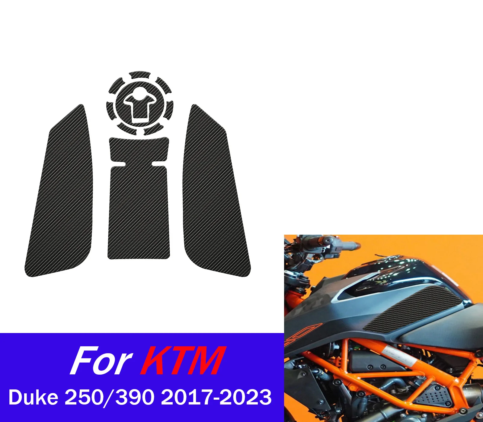 

For KTM Duke250 Duke390 Tank Traction Side Pad Gas Fuel Knee Grip Decal For Duke 250 390 2017-2023 Motorcycle Sticker Accessory