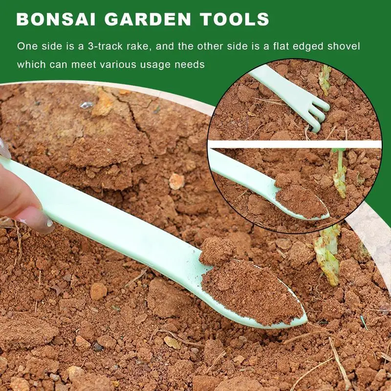 1 шт., корневые грабли, бонсай, горшечные растения, 3-зубчатый инструмент для распущенной почвы, инструмент для пересадки, культивирования, ручные грабли, домашний садовый инструмент 21 см