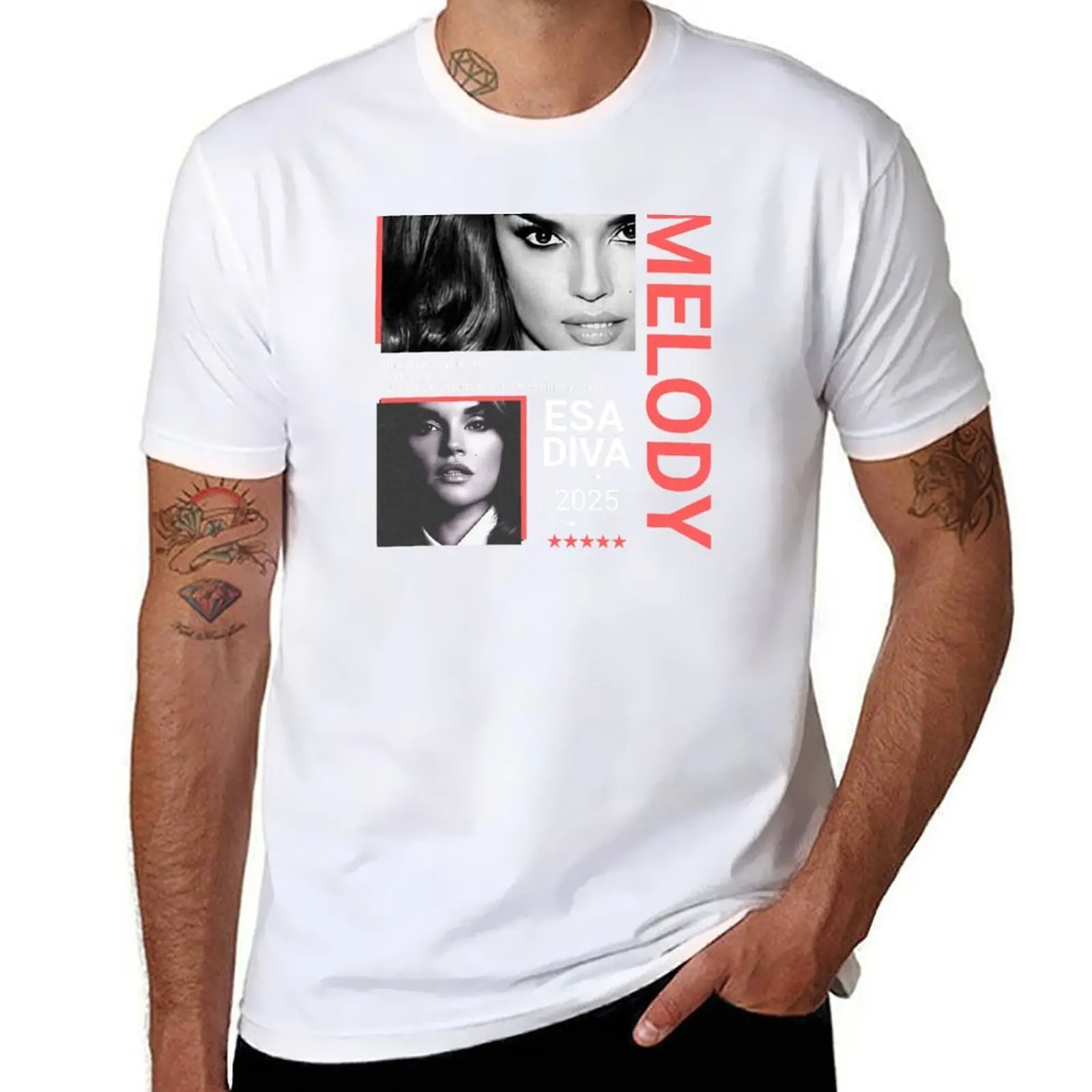 

Melody Esa Diva - Spain Eurovision 2025 T-Shirt anime tshirt t shirt man designer T-Shirt