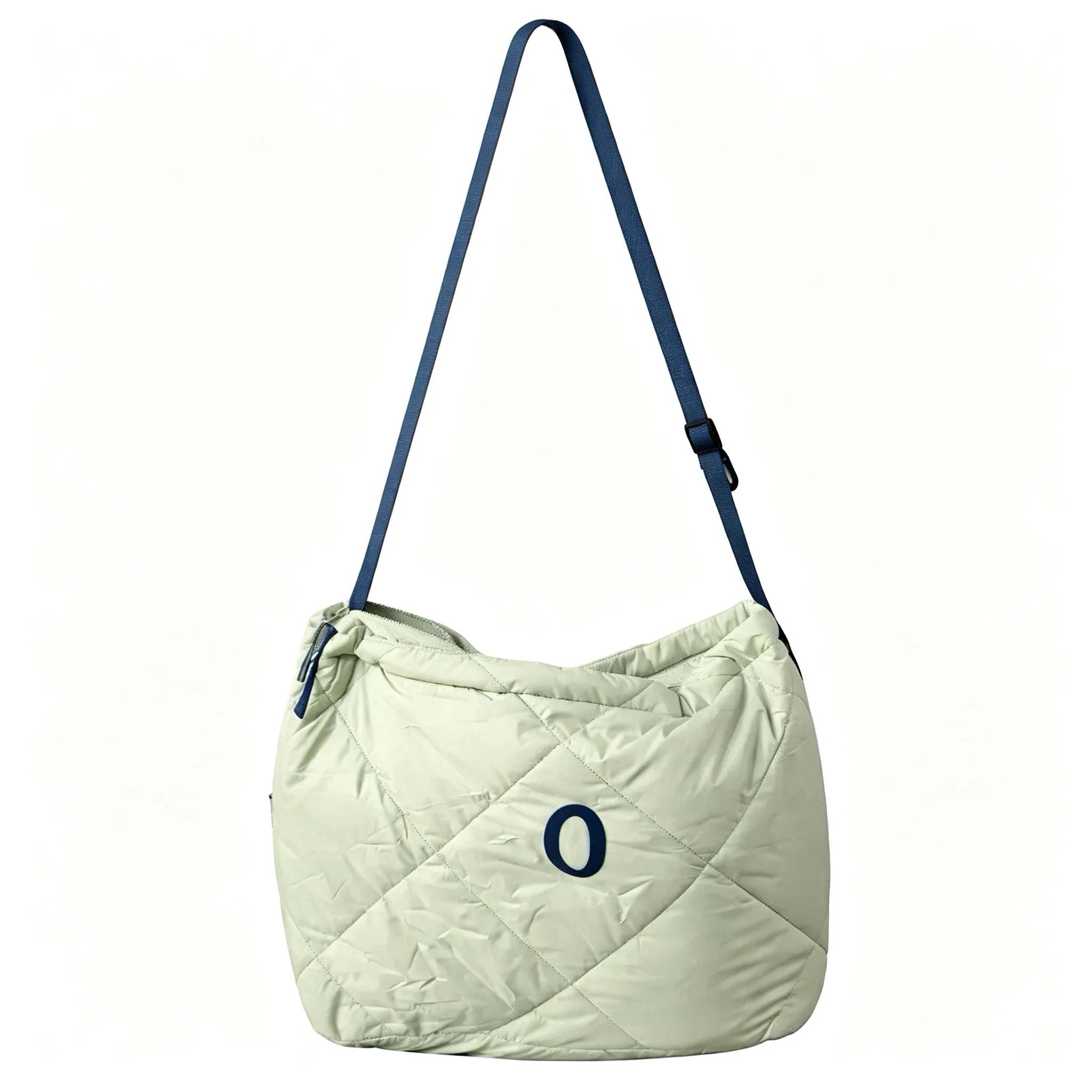 White Blue Green Quilted Puffer Crossbody Bag Diamond Lattice Cotton Padded Soft Large Capacity Shoulder Tote Casual Outdoor