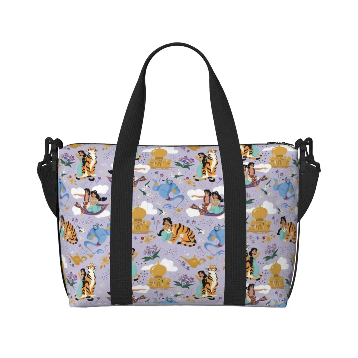 

Большая большая сумка-тоут Aladdin для женщин, аниме, сумка-шоппер на плечо, пляжная дорожная сумка для спортзала