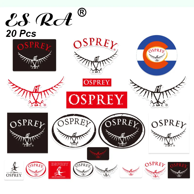 20 Pcs/Set Brands Stickers Set Camping Logo Mobile Stickers Mix Size Waterproof PVC Outdoor for Laptop Pitcher Luggage Decor