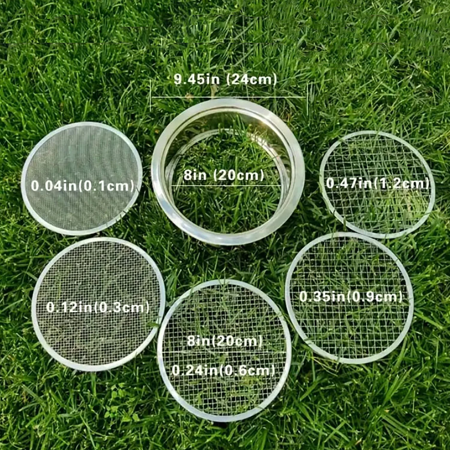 Gardening Soil Sieve 1/3/6/9/12mm Mesh Hole Stainless Steel Screen Sifter for Compost Sand Bonsai Potting Soil Filtering Remove