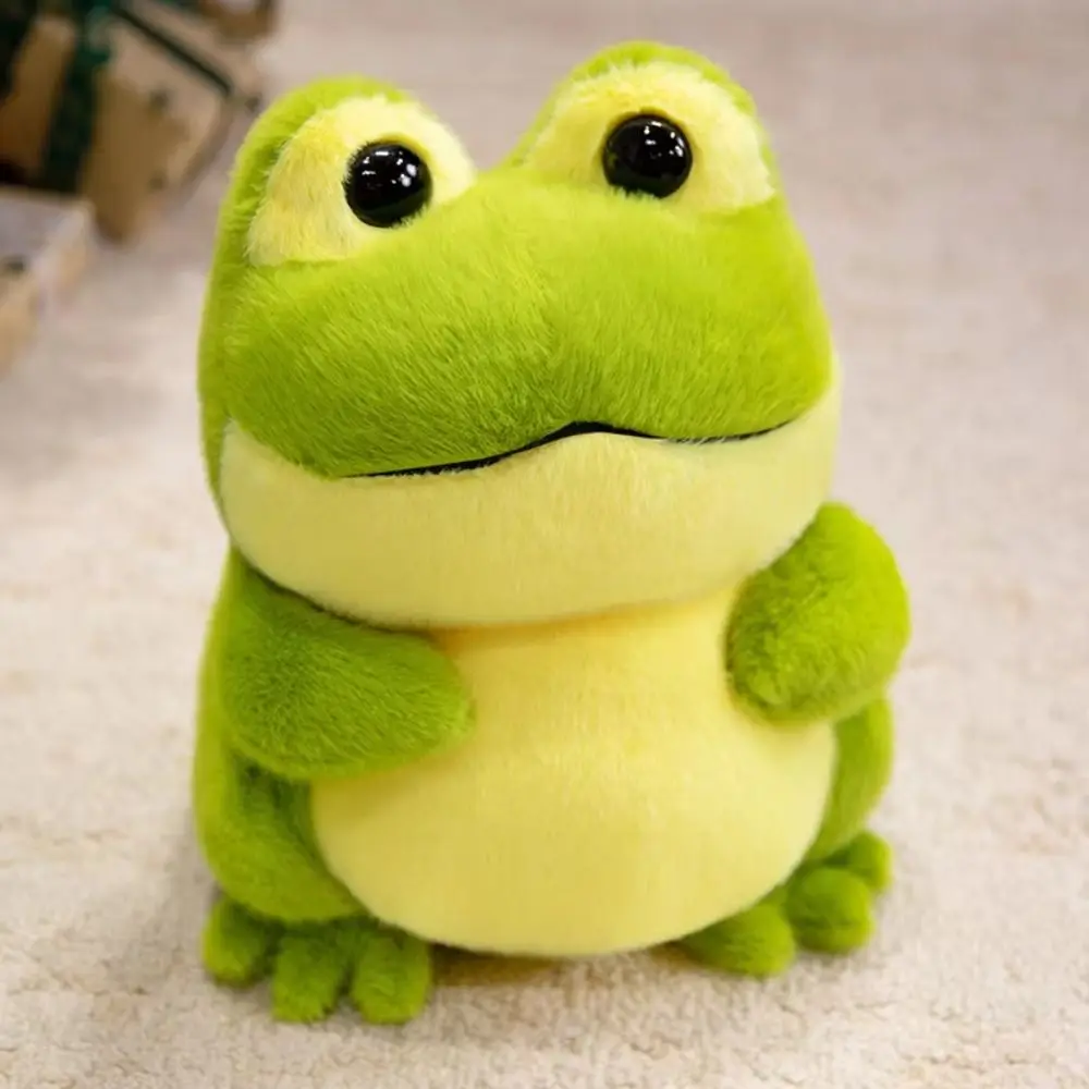 

Cartoon Anime Green Frog Plush Toy PP Cotton Collection Animal Fluffy Frog Figure Doll Soft Funny Cartoon Frog Stuffed Toy