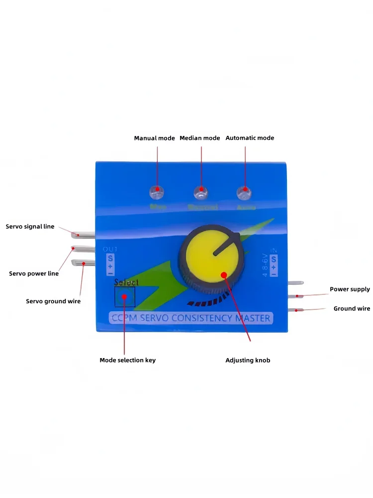 Probador de Servo, prueba de motor de modelo de avión, probador de ajuste eléctrico, tercer engranaje con luz indicadora S812