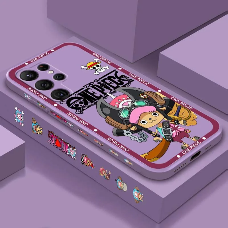 

One Piece Chopper Cute Girl For Samsung Galaxy S26 S25 S24 S23 S22 S21 S20 Ultra Plus FE 5G Liquid Left Rope Phone Case