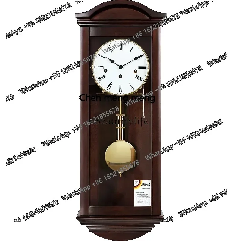 style  European mechanical pendulum clock living room home retro nostalgic solid wood music wall clock ss 8617