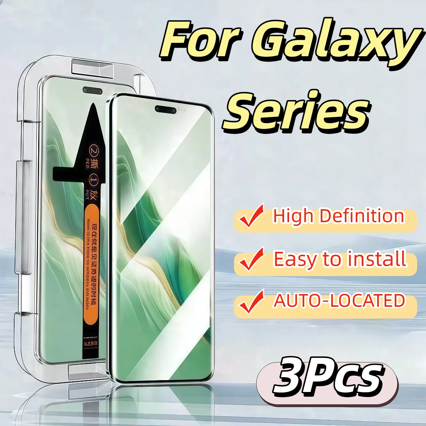3Pcs Für Galaxy S25 S24 S23 S22 S21 S21 Plus Telefon Screen Protector Rand Kleber Gehärtetes Glas