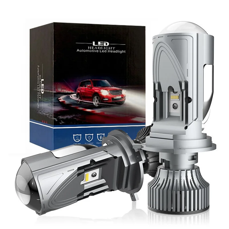 

2 шт. Суперяркие Bi-LED лампы H4 1700W 1500000LM 6000K для автомобильных фар и мотоциклов, мини-проекторные линзы HD, 12V 24V