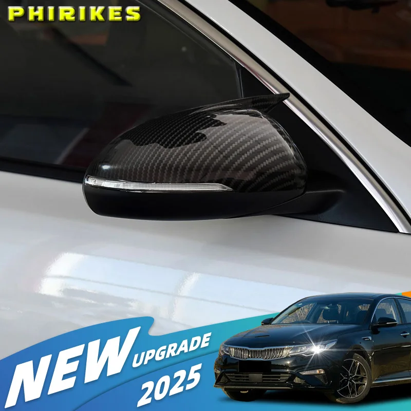

For Kia Optima K5 2016-2020 rearview mirror cover carbon fiber texture or black mirror cover car accessories