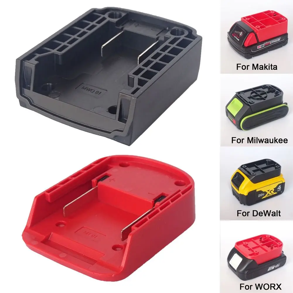 Portable DIY Adapter Durable ABS Holder Base Battery Connector for Makita/DeWalt/WORX/Milwaukee 18V Lithium Battery