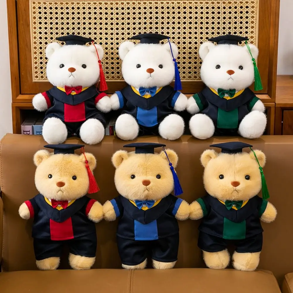 

Removable Outerwear Doctor Cap Graduation Bear Doll Doctor's Uniform with Doctorial Hat Bachelor Bear Plush Toy 30cm Soft Doll