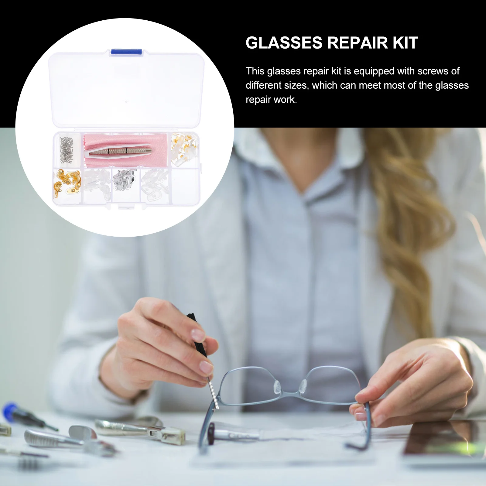 

1Set Silicone Nose Pads Glasses Repair Tools Anti-Slip Ear Support Compact Lightweight Eyewear Repair Accessories Kit