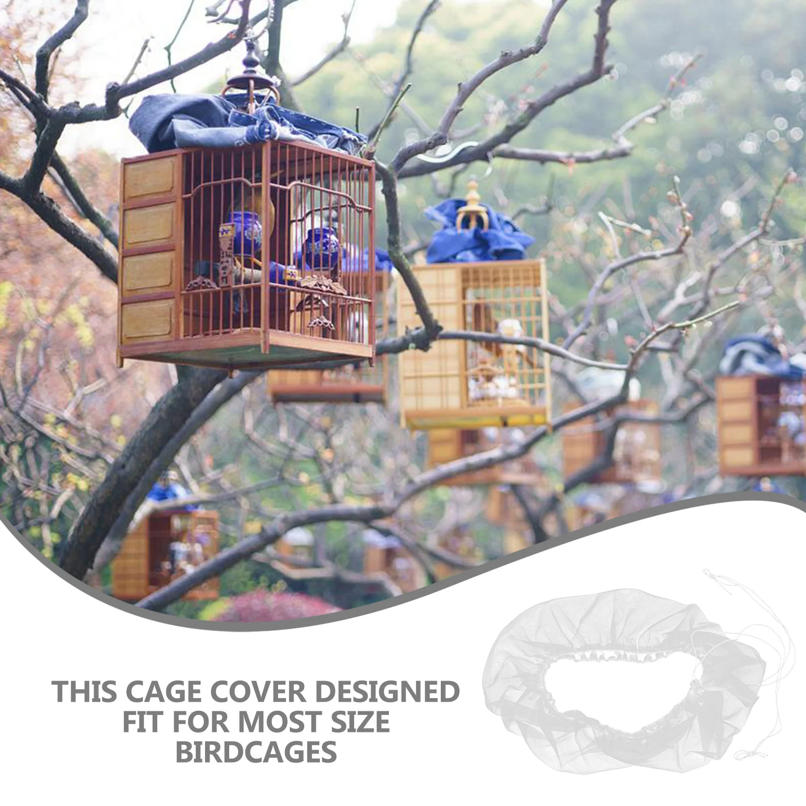 

Birdcage Cover Stretchy Bird Bird Covers For Night Cage Netting Splash Proof Seed Catcher For Parrot Cage Airy Easy