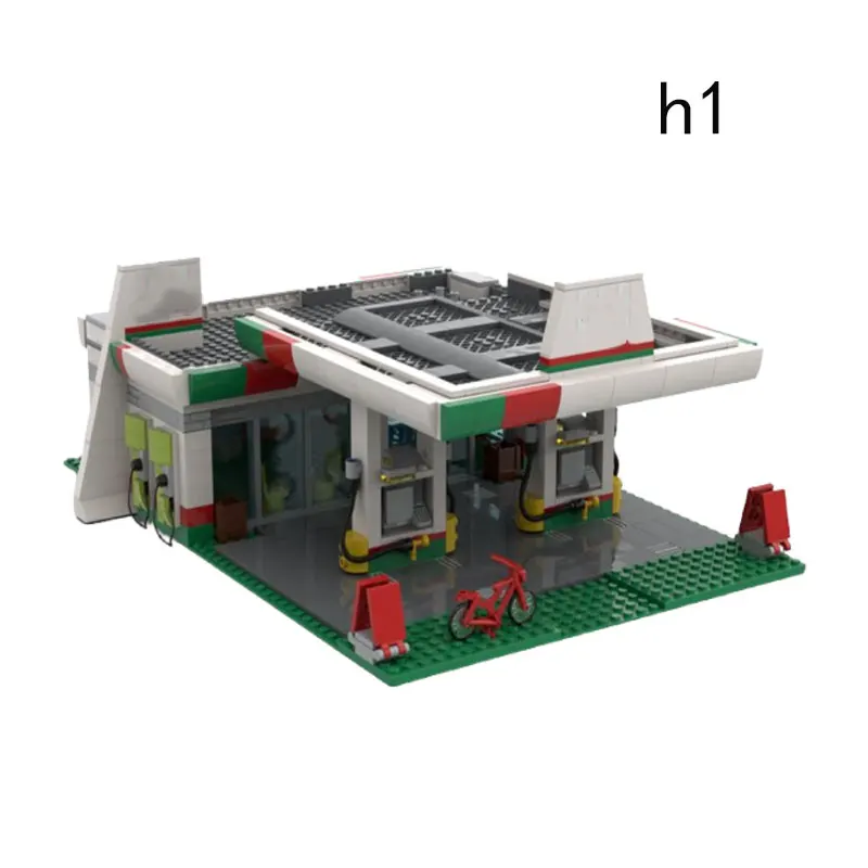 

Spot MOC-51513 Gas Station Small Particle Assembly Building Blocks Puzzle Toy Model Gift Set Ornament