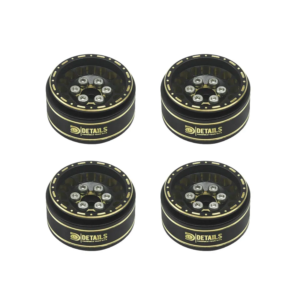 

CNC Brass 1.0' Wheels 4pcs/set for Axial SCX24 Black Gold for Axial SCX24/AX24 TRX4M