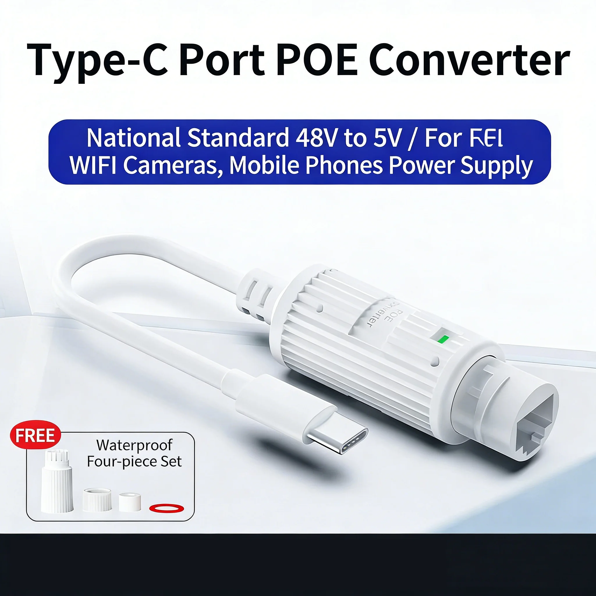 48V to 5V 2.4A POE Converter Standard Power Supply Module for WiFi Cameras Tablet Phones Type-C Port