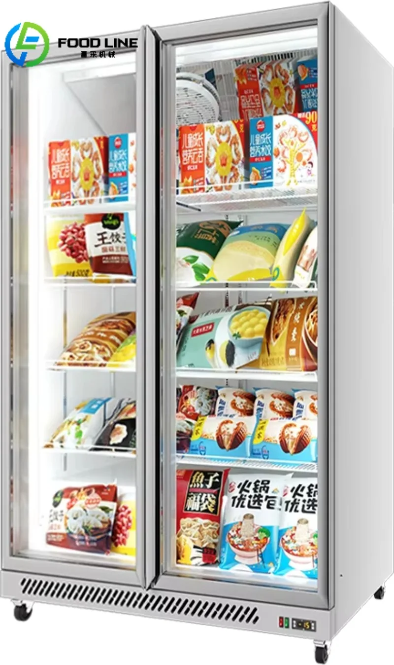 Inverter Commercial Refrigerator Low Noise Air Cooling Fridge Warranty Energy Saving Freezer Showcase Cabinet for Stores