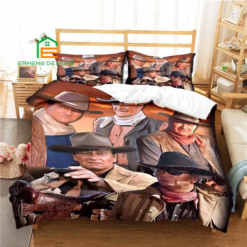 American Actor John Wayne Duvet Cover Set Bedding for Aldult Kids Bed Set Game Quilt Cover Comforter Cover Bedding Set