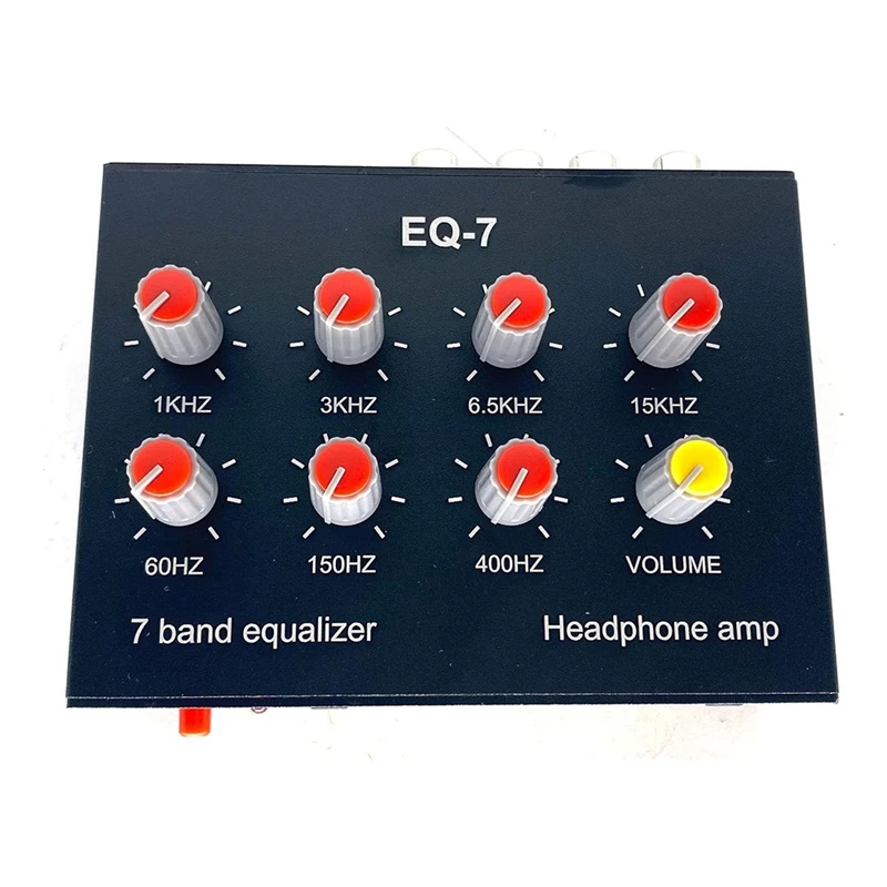 CJSD-EQ-7 Audio Signal Headset Amplifier 7-Band EQ Equalizer 2 Channel Digital Sound Equalizer +12V Power Adapter