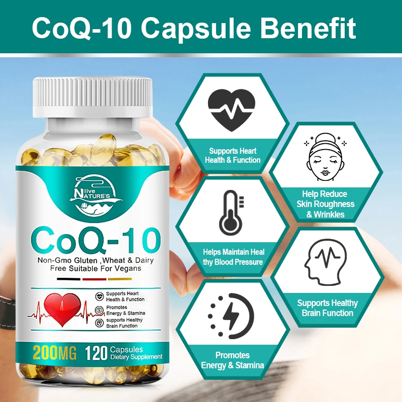 CoQ-10 CoEnzyme Q-10 200mg High Potency 120 Capsules Heart Health Support